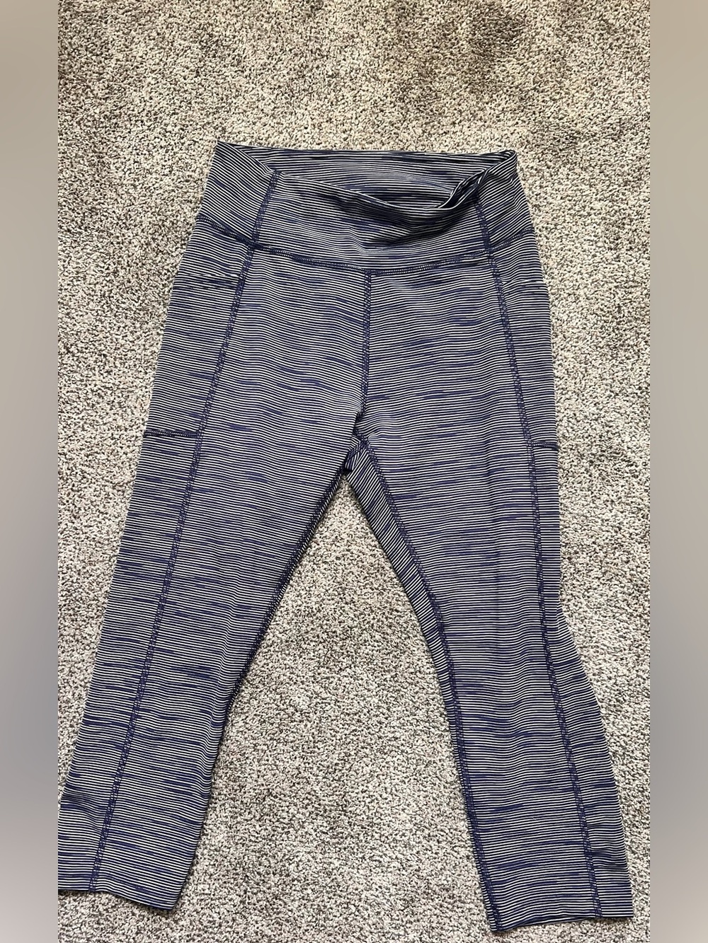 tek gear Navy and White Striped Active Leggings
